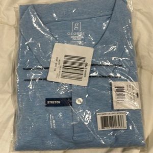Mens polo style short sleeve shirt. 2XLT NWT still in package. Blue